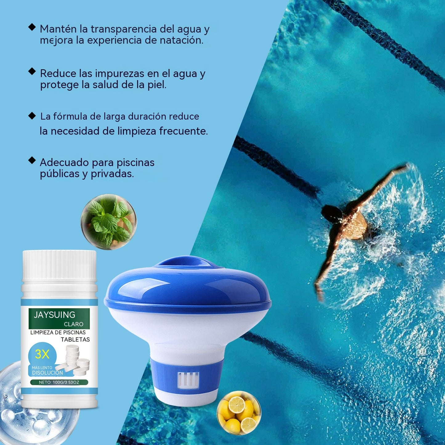 🔥Compre 1 y obtenga 1 gratis（2 botella）Pastillas efervescentes para la limpieza de piscinas