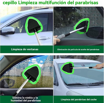 🎁【1 pieza de plástico triangulares + 4 fundas de tela】Fregona telescópica para lavado de coches
