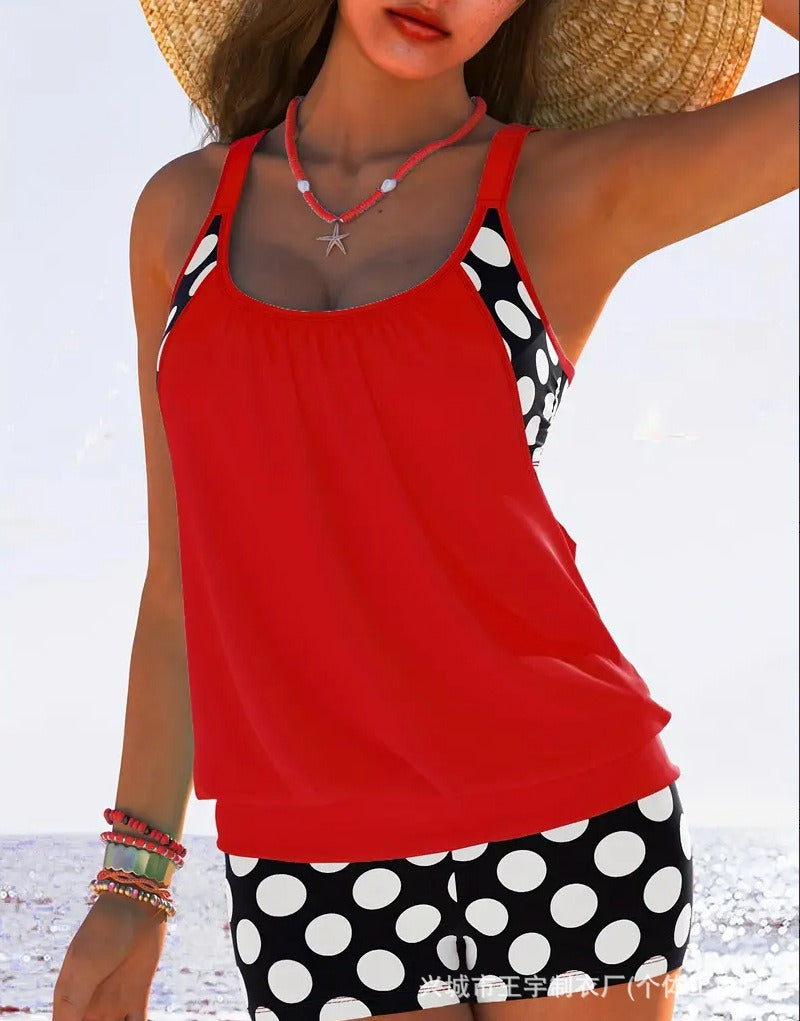 🏖️【S-4XL】Conjunto de traje de baño de lunares de talla grande para mujer, nuevo modelo 2026