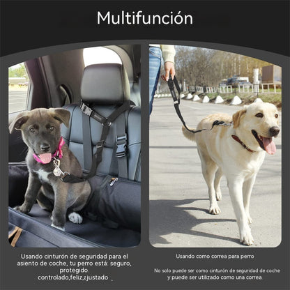 [2 pieza 22 euros] Cinturón de seguridad para perros y correa para pasear (2 en 1)