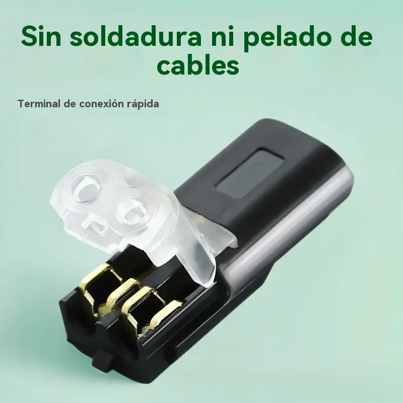 🏆Conector enchufable de doble cable con presilla de bloqueo