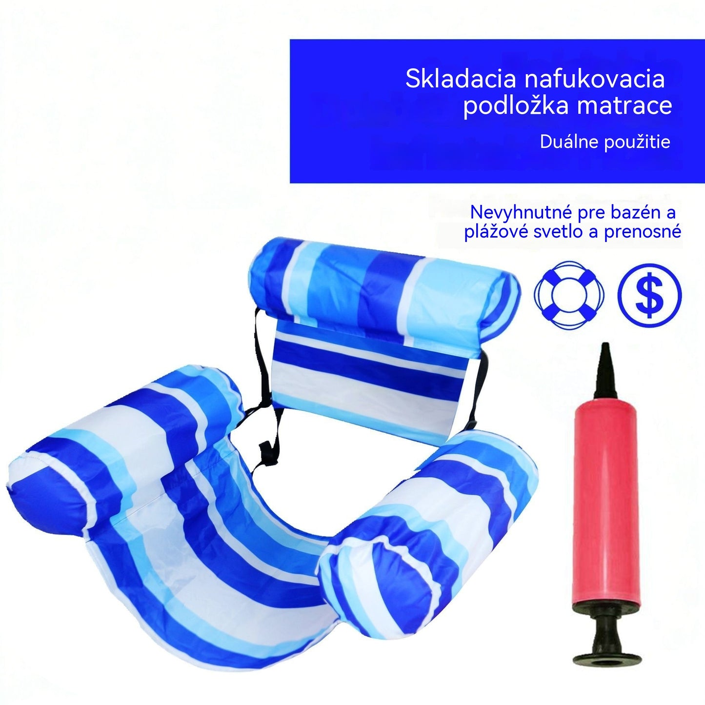💦📢Skladacia plávajúca pohovka s operadlom