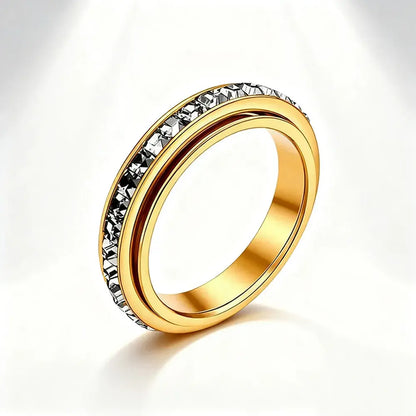 💎 Anillo Giratorio para Mujer con Piedras Cuadradas de 4 mm – Diseño Elegante y Brillante