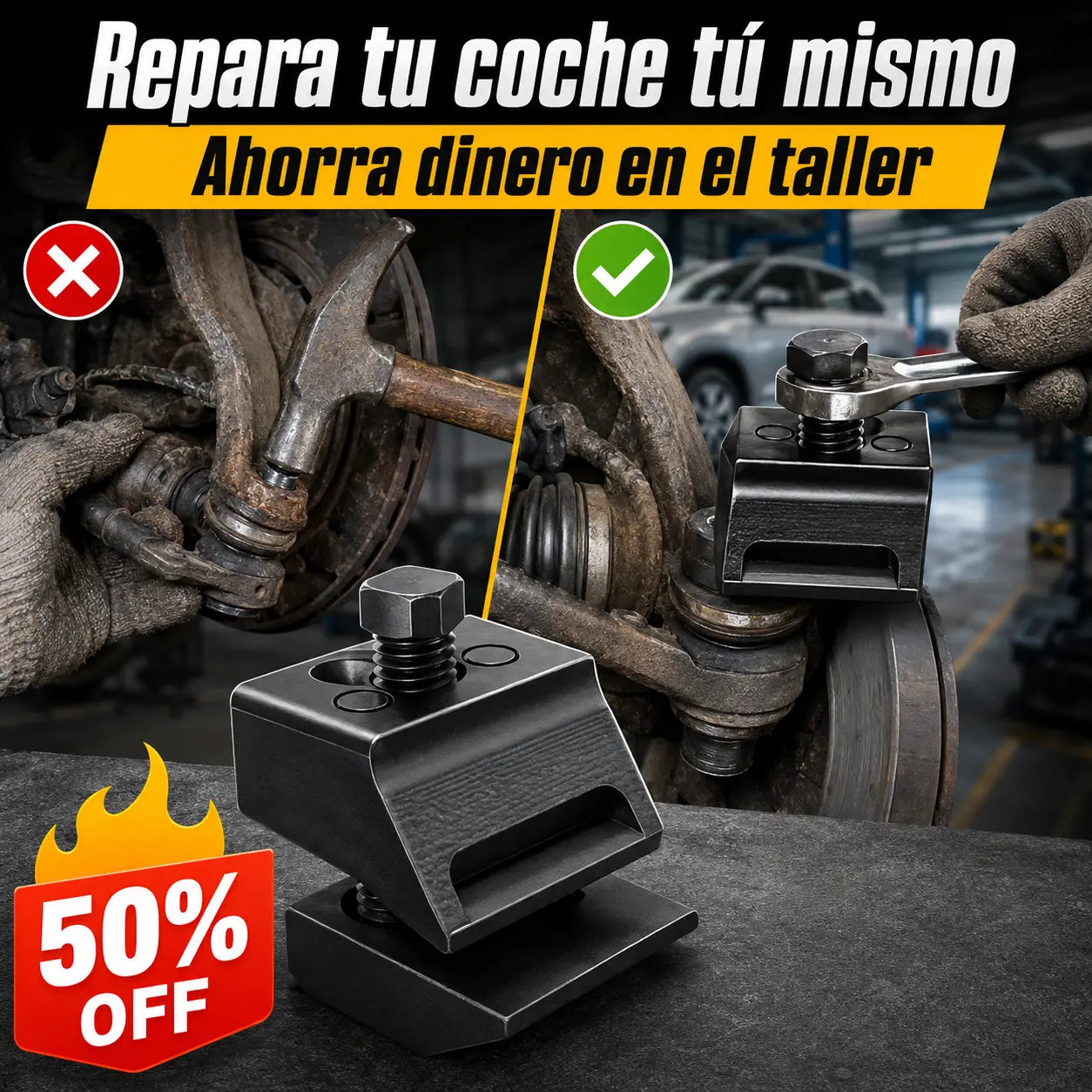 🚗 Herramienta expansora y separadora de suspensión automotriz de doble cabeza – fácil, segura y eficiente🔥