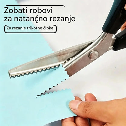 2 kosa za 23 €！Kupite enega, enega dobite brezplačno！ Profesionalne cikcak škarje - Škarje za blago z ostrimi nazobčanimi rezili