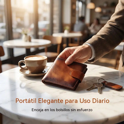 🎁Gran oferta: 50 % de descuento🔥Cartera vintage para hombre con bloqueo RFID