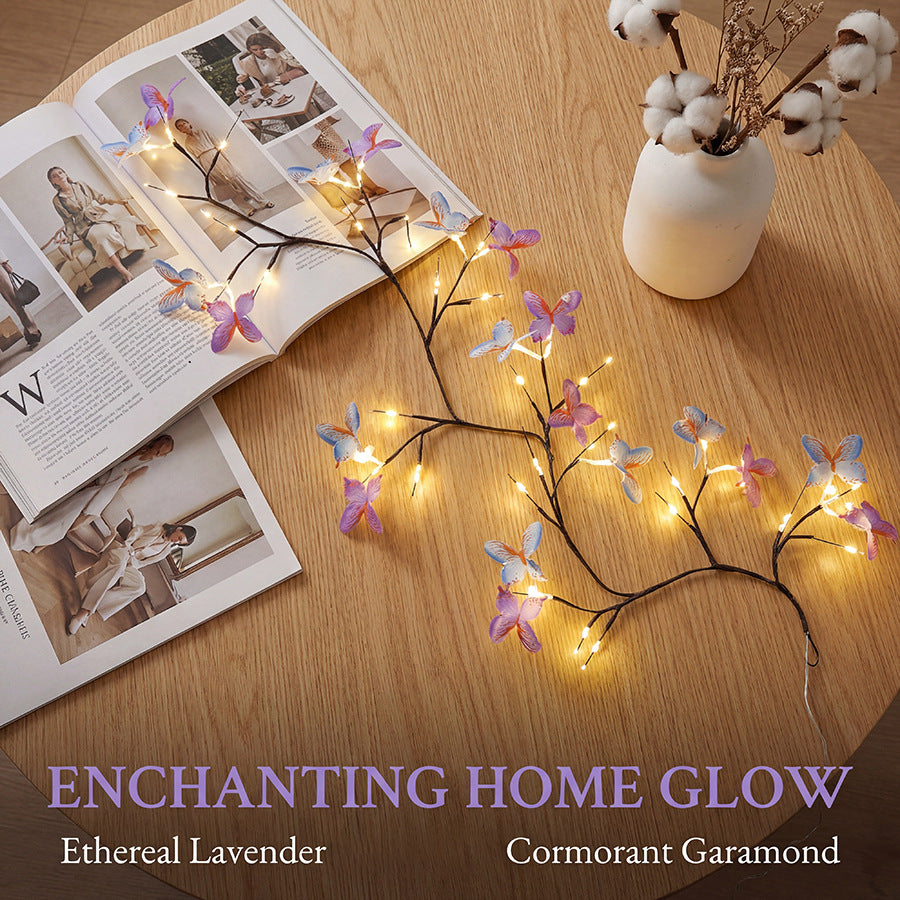 ✨ Luces LED Flexibles en Forma de Enredadera con Mariposas – Decora tu Hogar con un Ambiente Mágico y Cálido 🦋💡