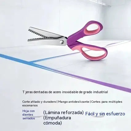 ✂️ Tijeras Dentadas Multiusos de Corte en Zigzag – Para Tela, Papel y Manualidades 🧵