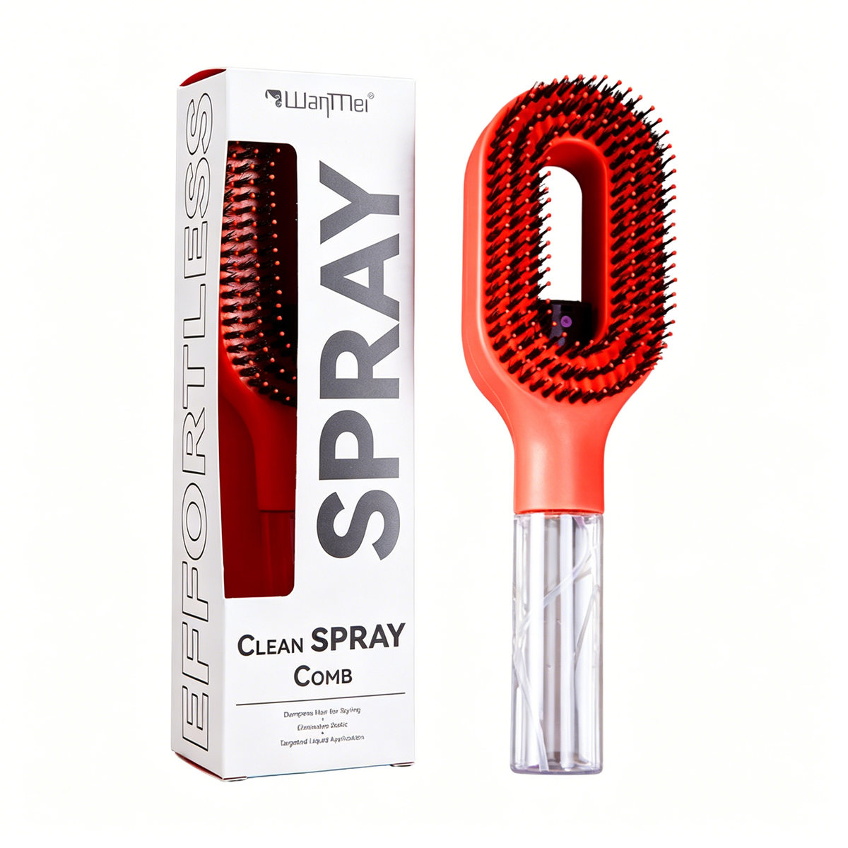 💖💨Un peine con función de pulverización de un solo botón para evitar eficazmente que el cabello se enrede.