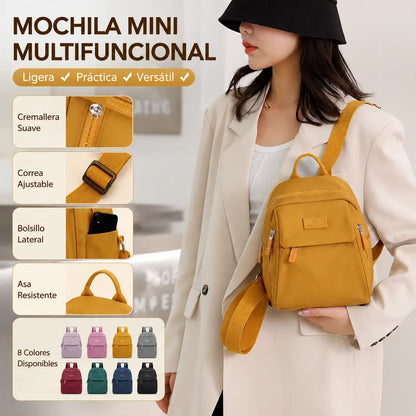 Nueva mochila elegante e informal de gran capacidad y color liso para mujer.