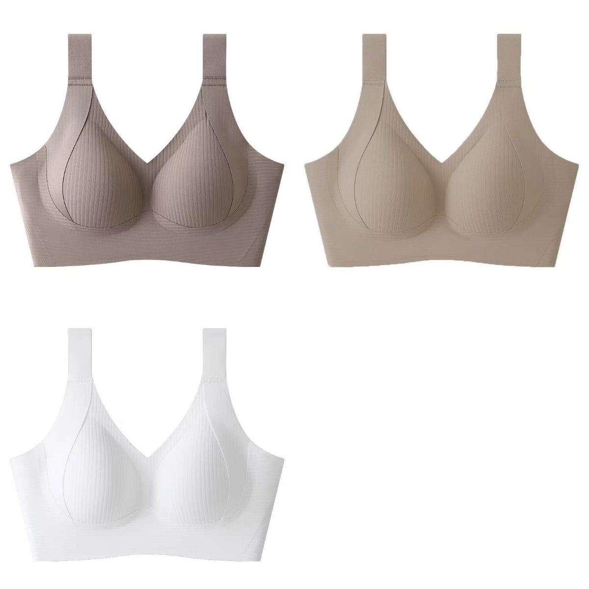 😍【Paquete de 3】Sujetador inalámbrico de una pieza para mujer❤️【40-95 kg】