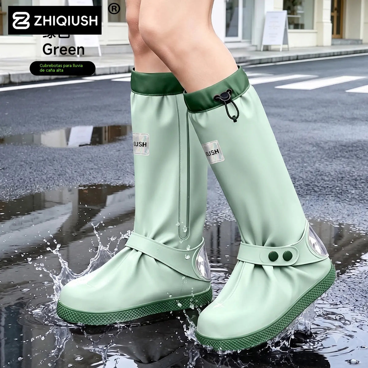 🔥🎁 Cubrezapatos impermeables plegables de caña alta: con un diseño antideslizante de doble cierre, estos protectores para los pies están especialmente diseñados para los desplazamientos diarios al aire libre y las salidas en días de lluvia.