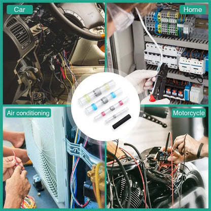 【100 piezas】Manguito de sellado de reparación de rotura de cable multifuncional, kit de conector de soldadura termorretráctil de conector de cable