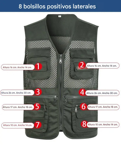 😎【XL-4XL】【55-100kg】Chaleco sencillo y funcional con múltiples bolsillos