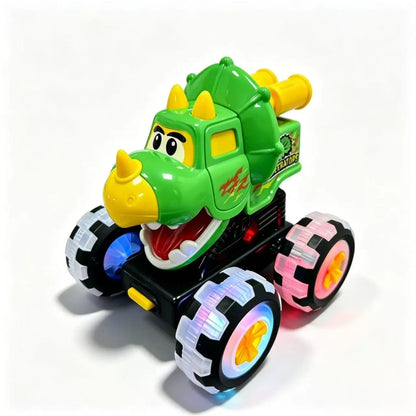 🦖🚗 Avtomobilček dinozaver na potisk: z rahlim pritiskom odbrzi, spremljajo pa ga utripajoče lučke in zabavno rjovenje ✨🎮