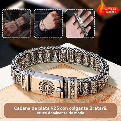 🔥Pulsera de cuentas retorcidas de plata S925 para hombre