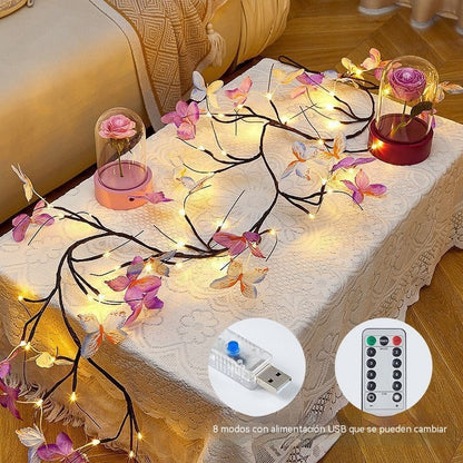 ✨ Luces LED Flexibles en Forma de Enredadera con Mariposas – Decora tu Hogar con un Ambiente Mágico y Cálido 🦋💡