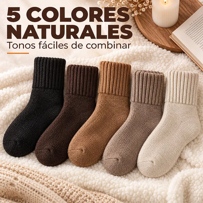🧦🍂 Calcetines Cálidos para Mujer de Invierno | Calcetines Gruesos de Felpa con Forro Suave, Absorbentes y Combinables
