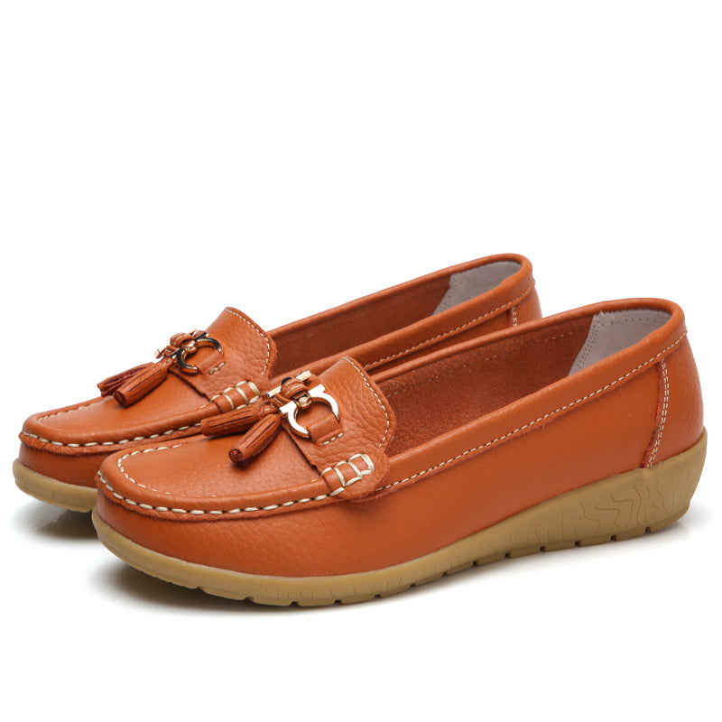 👟【35-44】Nuevos zapatos casuales de cuero genuino para mujer, moda 2026