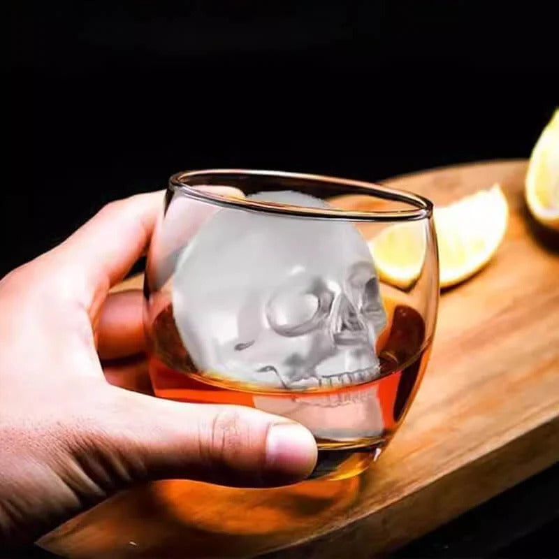 🥳¡OFERTA ESPECIAL 2026!💀🧊 ¡50% DE DESCUENTO! Bandeja de silicona con forma de calavera para cubitos de hielo DIY: una calavera gigante de fusión lenta para whisky, cócteles y más.✨