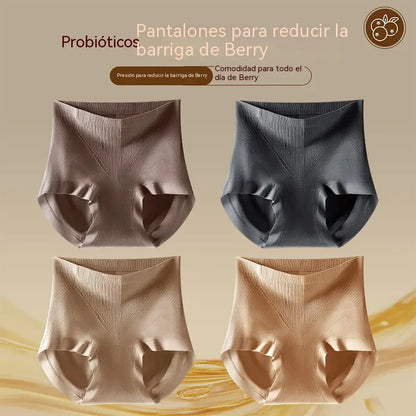 【4 piezas】【40-80kg】Bragas de seda antibacteriana de talle alto: cómodas y transpirables; realzan y moldean los glúteos a la vez que recogen eficazmente el abdomen para lograr un efecto reductor.