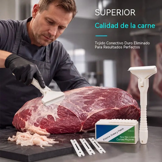 🔥【Kupite 1, dobite 1 gratis】🥩 Strgalo za meso iz nerjavečega jekla za maščobo in vezivno tkivo – profesionalno kuhinjsko orodje za hitro in učinkovito čiščenje mesa 👨‍🍳🔪