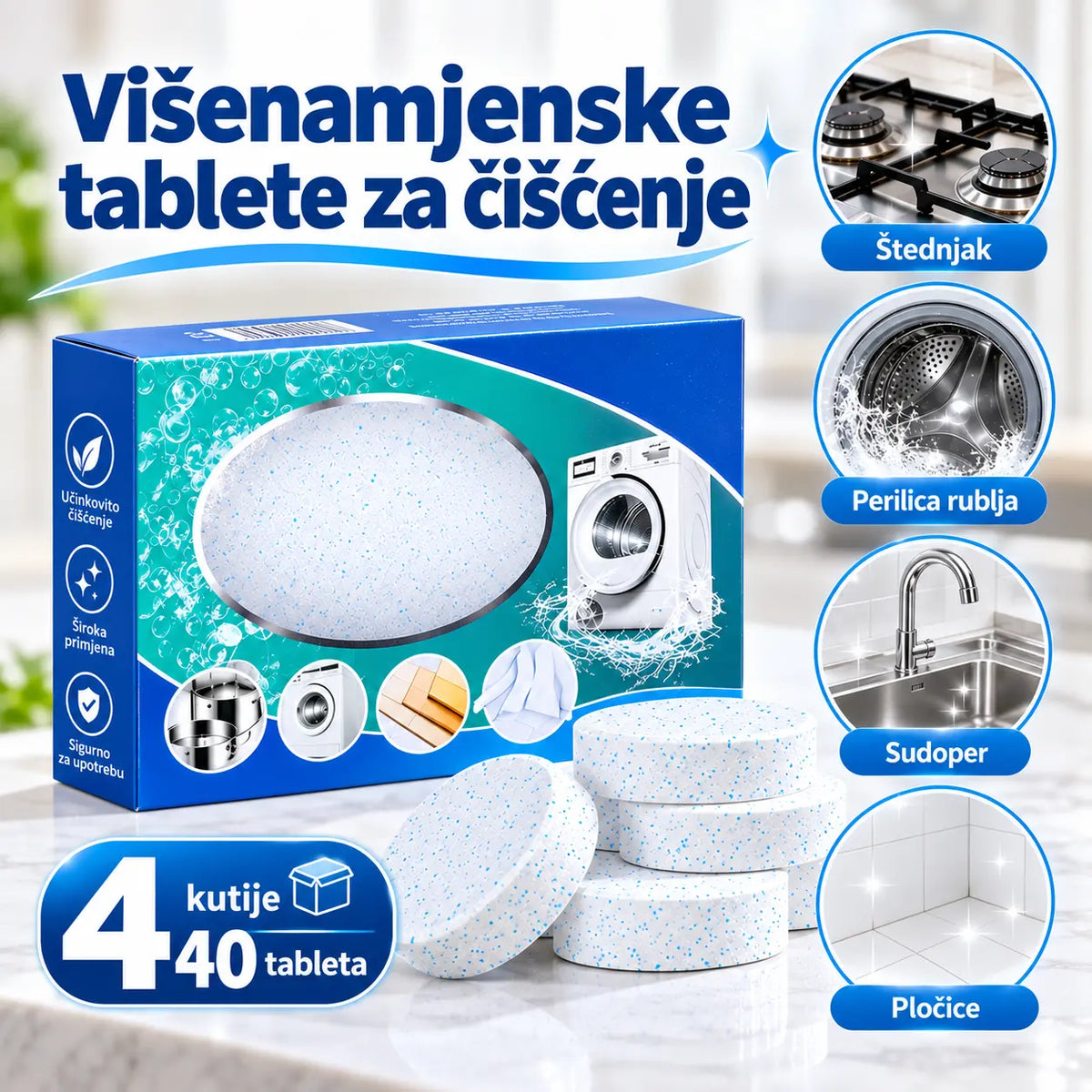 【4 kutija / 40 komada】💦 Višenamjenske šumeće tablete za čišćenje domai