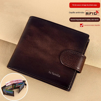 🎁Gran oferta: 50 % de descuento🔥Cartera vintage para hombre con bloqueo RFID
