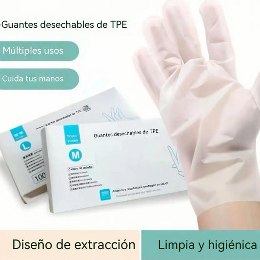 [200 piezas 25 euros]Guantes desechables transparentes y gruesos aptos para uso alimentario