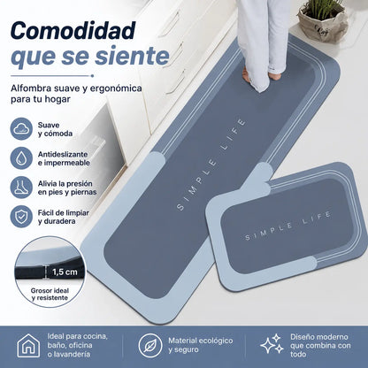 【1 juego de 2 piezas：40*60cm+40*120cm】💥Alfombra antideslizante y absorbente🦶