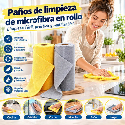 ✨🧼Rollos de toallas de limpieza reutilizables que se pueden arrancar uno a uno.