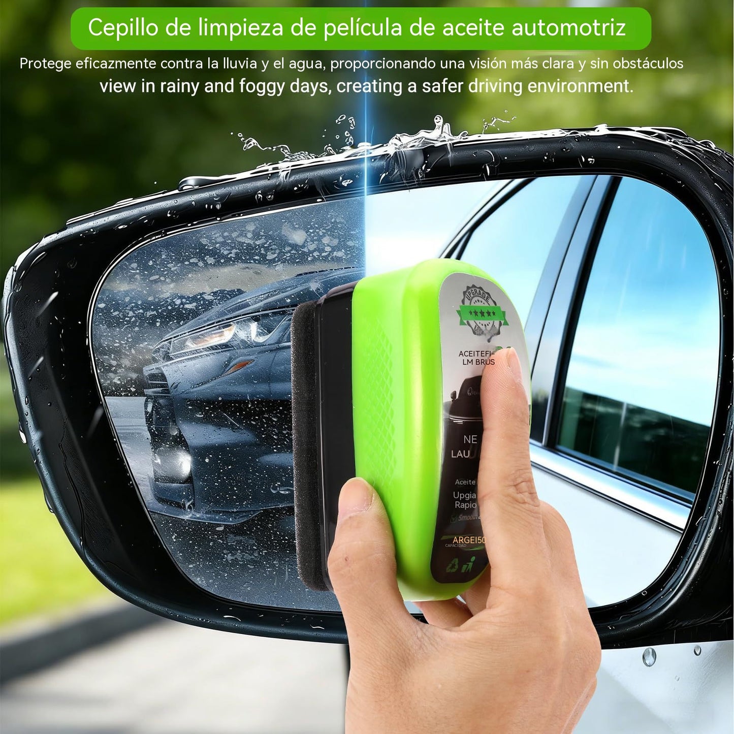 Cepillo limpiador de película de aceite del parabrisas del coche, potente eliminación de la película de aceite del parabrisas.