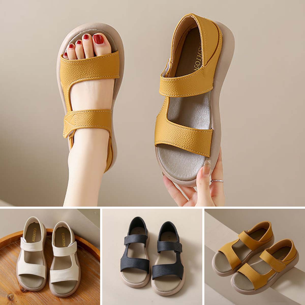 🔥【Precio súper bajo】🔥【Tallas 35-43】👡Sandalias retro de verano de una sola pierna 2026 hechas de cuero suave y suela suave