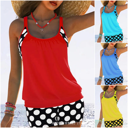 🏖️【S-4XL】Conjunto de traje de baño de lunares de talla grande para mujer, nuevo modelo 2026