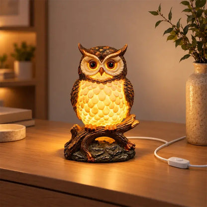 ✨🎁Umělecké zvířecí noční světlo pryskyřice řemeslo stolní ozdoba