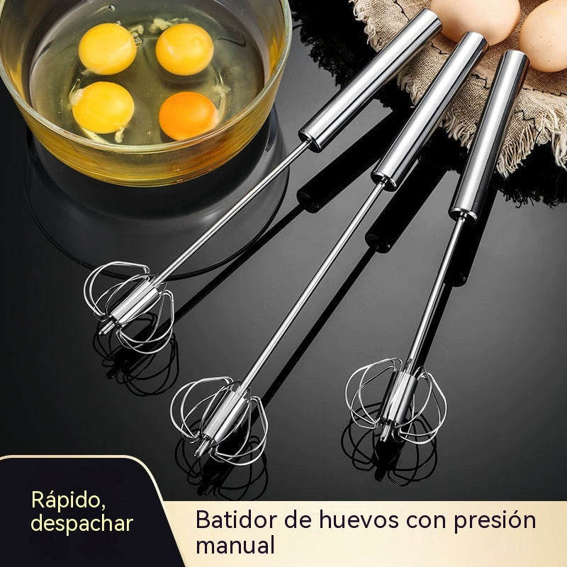 23€【 Conjunto de 2 piezas】Batidor de huevos semiautomático de acero inoxidable