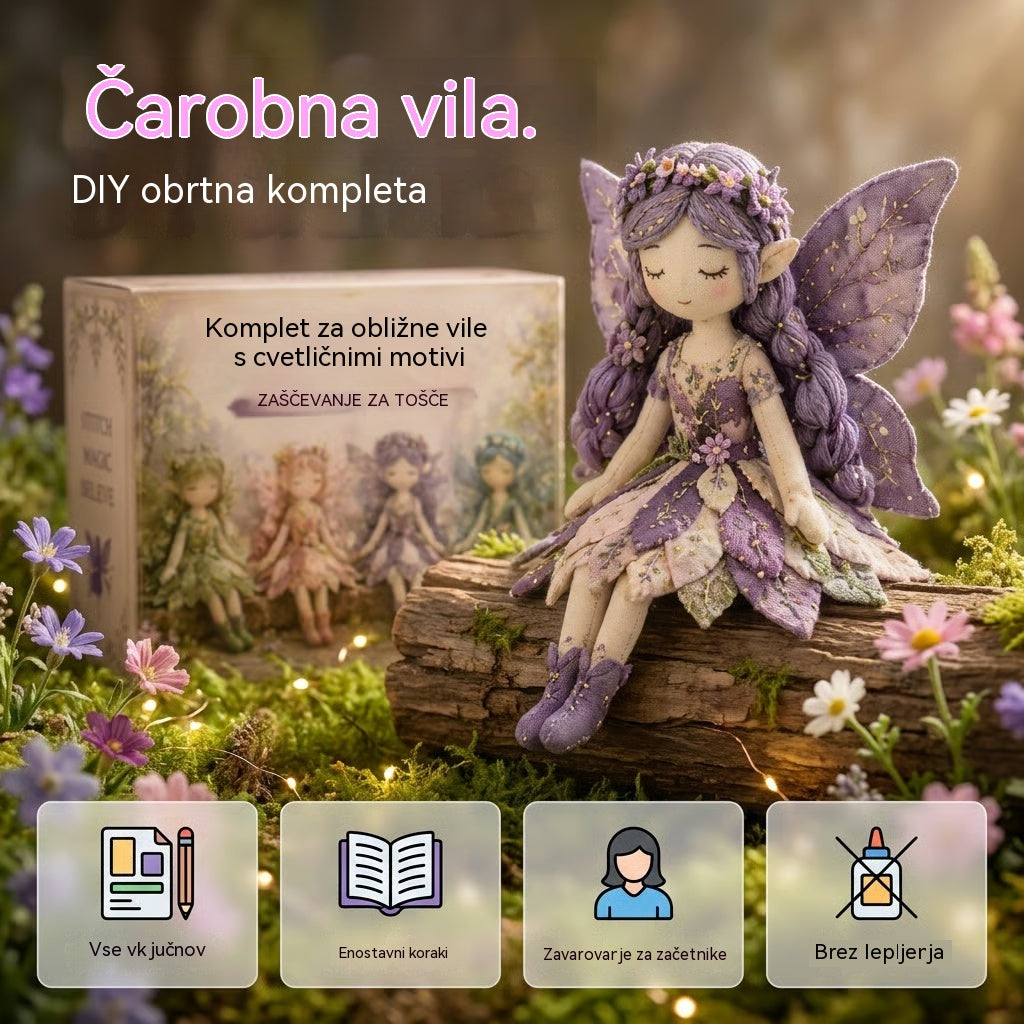 🌸50 % popusta - Serija šivanja pravljic - Komplet za vilenjaško lutko iz patchworka✨👼