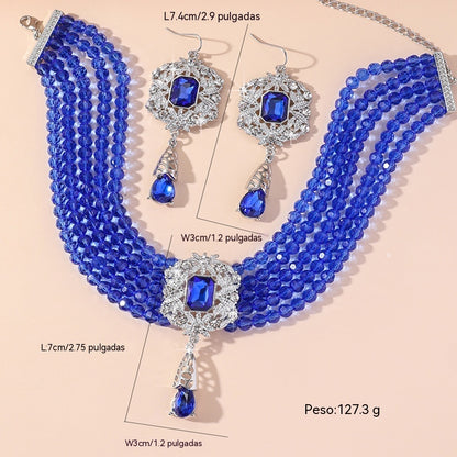 🌹 ¡¡50% DE DESCUENTO AHORA!! 🌹 Conjunto de lujo con collar y pendientes de cristal