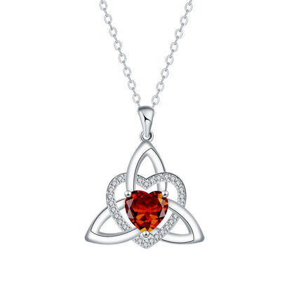 ⏳Oferta por tiempo limitado⏰ Collar de corazón con nudo de la Trinidad celta y piedra de nacimiento✨ Colgante de corazón con nudo de la Trinidad celta y piedra de nacimiento
