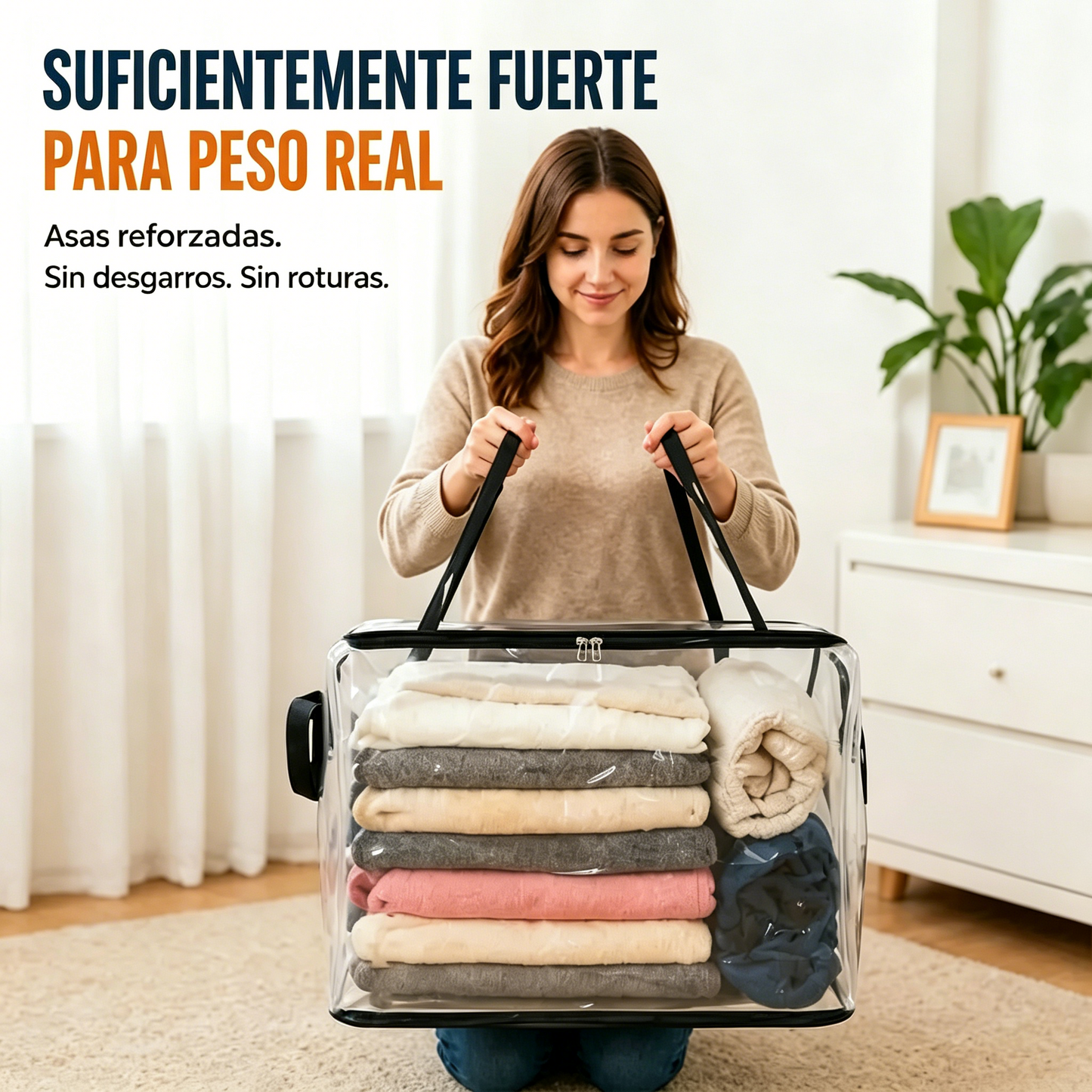 🔥Oferta por tiempo limitado: 49% de descuento （3 piezas）📦Bolsa de almacenamiento de plástico transparente, grande, resistente y gruesa para ropa, mudanzas y almacenamiento