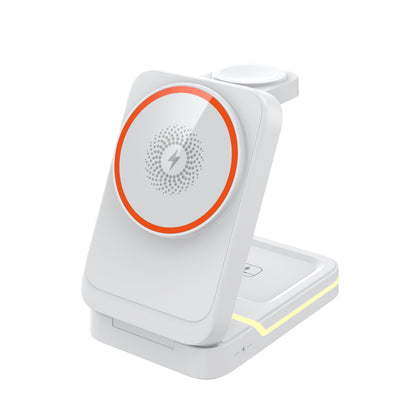 ⚡🧲 Nuevo cargador inalámbrico magnético 3 en 1 compatible con dispositivos Apple e incorpora iluminación ambiental.