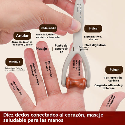🎁【Compra 1 y llévate 1 gratis】🌿 Masajeador de dedos de madera maciza: Los rodillos de madera natural ayudan a desbloquear los meridianos articulares y a aliviar la fatiga de las manos. 🌿