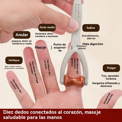 [2 piezas 22 euros] Masajeador de dedos de madera maciza: Los rodillos de madera natural ayudan a desbloquear los meridianos articulares y a aliviar la fatiga de las manos. 🌿