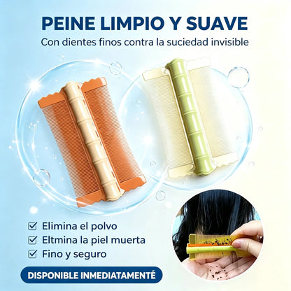 🎉💇‍♀️【Set de 3 piezas – 24 euros】🔥Peine de bambú de doble cara con dientes finos
