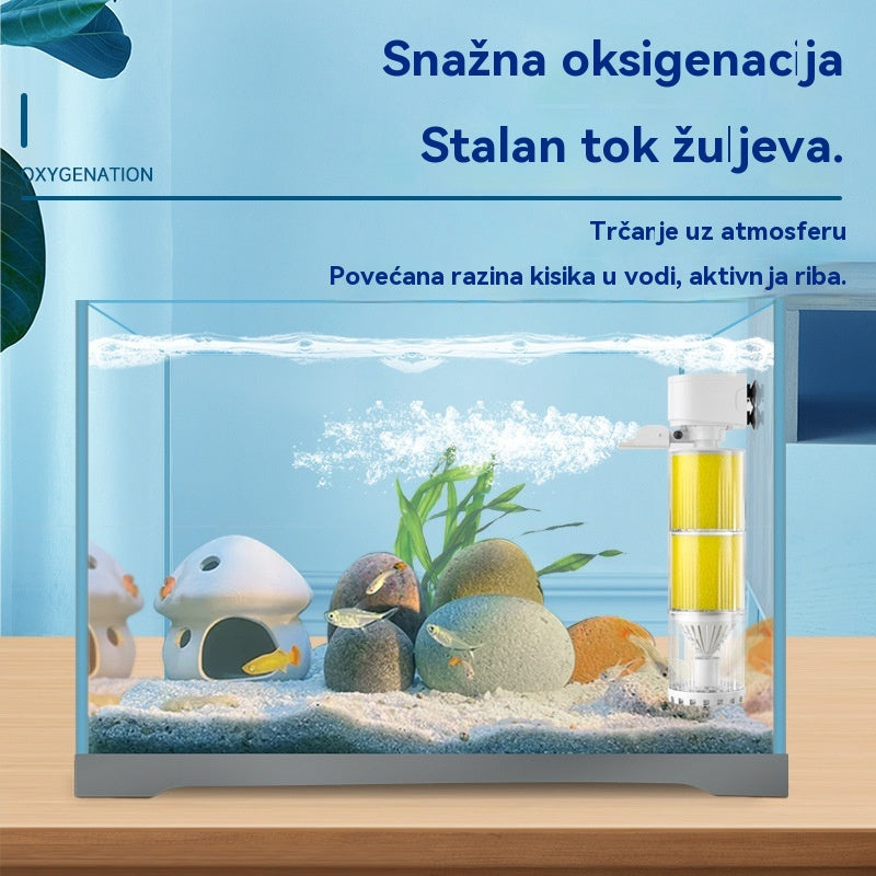 🐟Sistema de circulación de agua de acuario con filtro 3 en 1, funcionamiento silencioso.