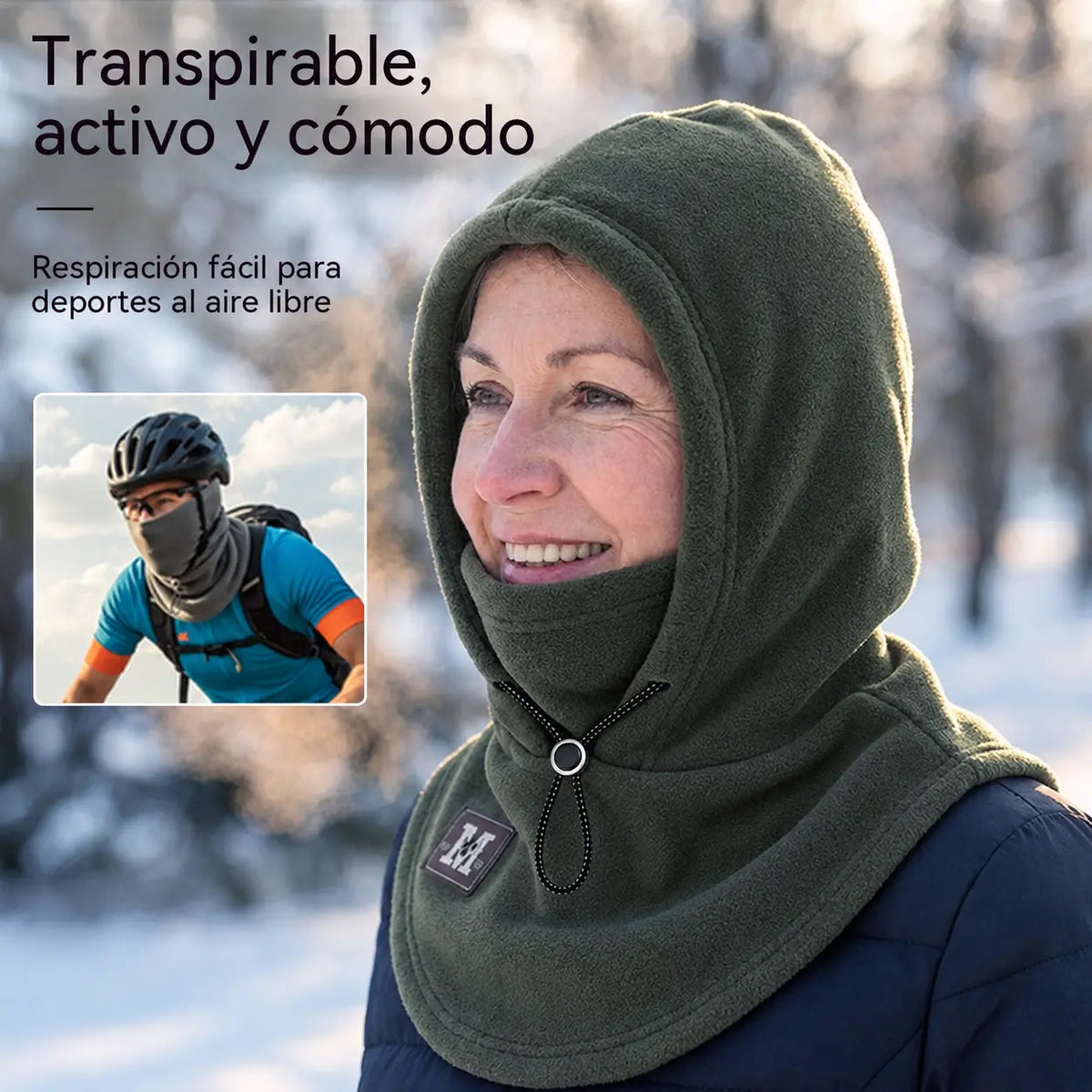 🎉Oferta por tiempo limitado: 50 % de descuento ❄️ Pasamontañas térmico | Capucha de invierno cortavientos para esquí, ciclismo y senderismo