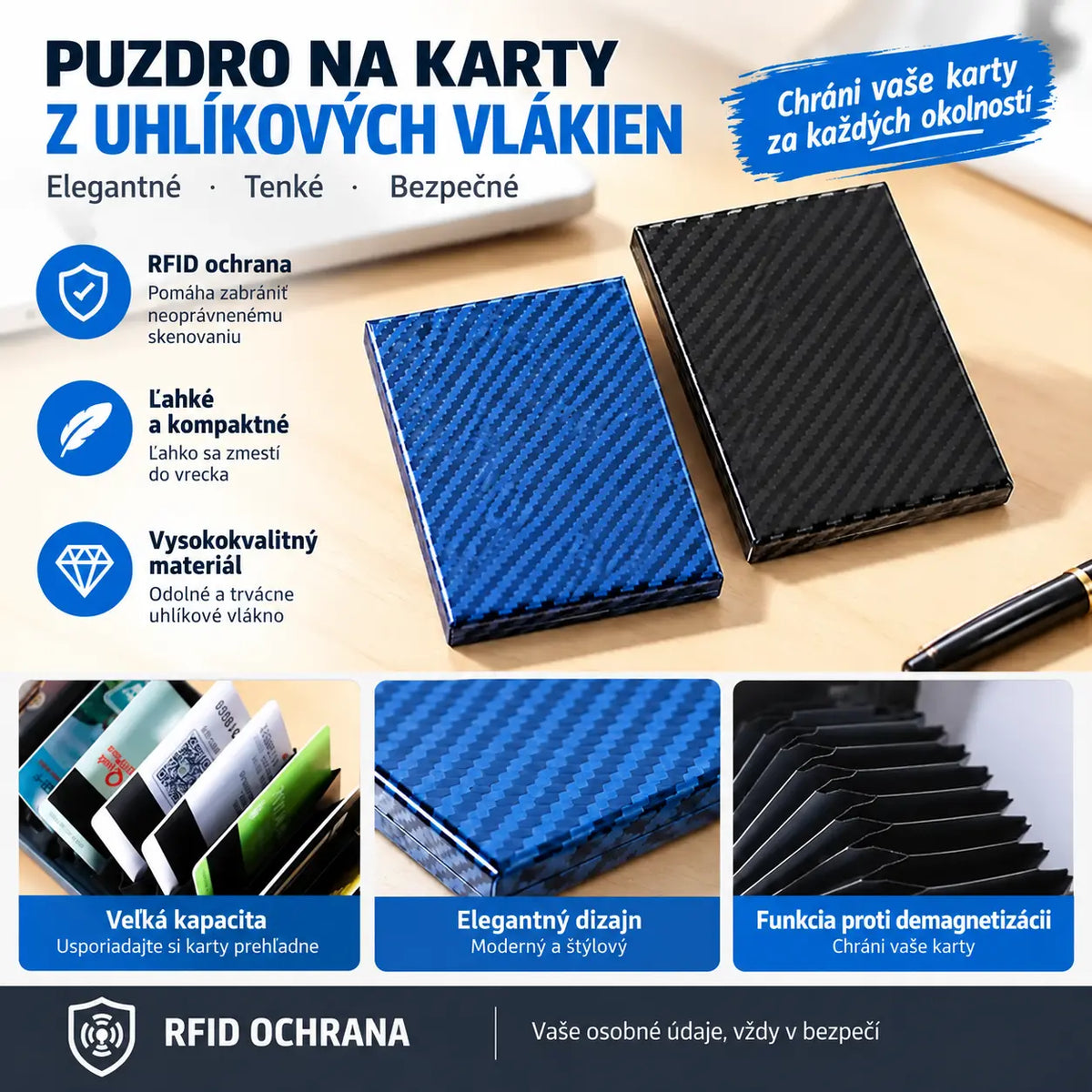 🥰4 kus 580 Kč🛡️✨ Kovové puzdro na karty z nehrdzavejúcej ocele s RFID ochranou — tenké, elegantné a bezpečné pre vaše karty.