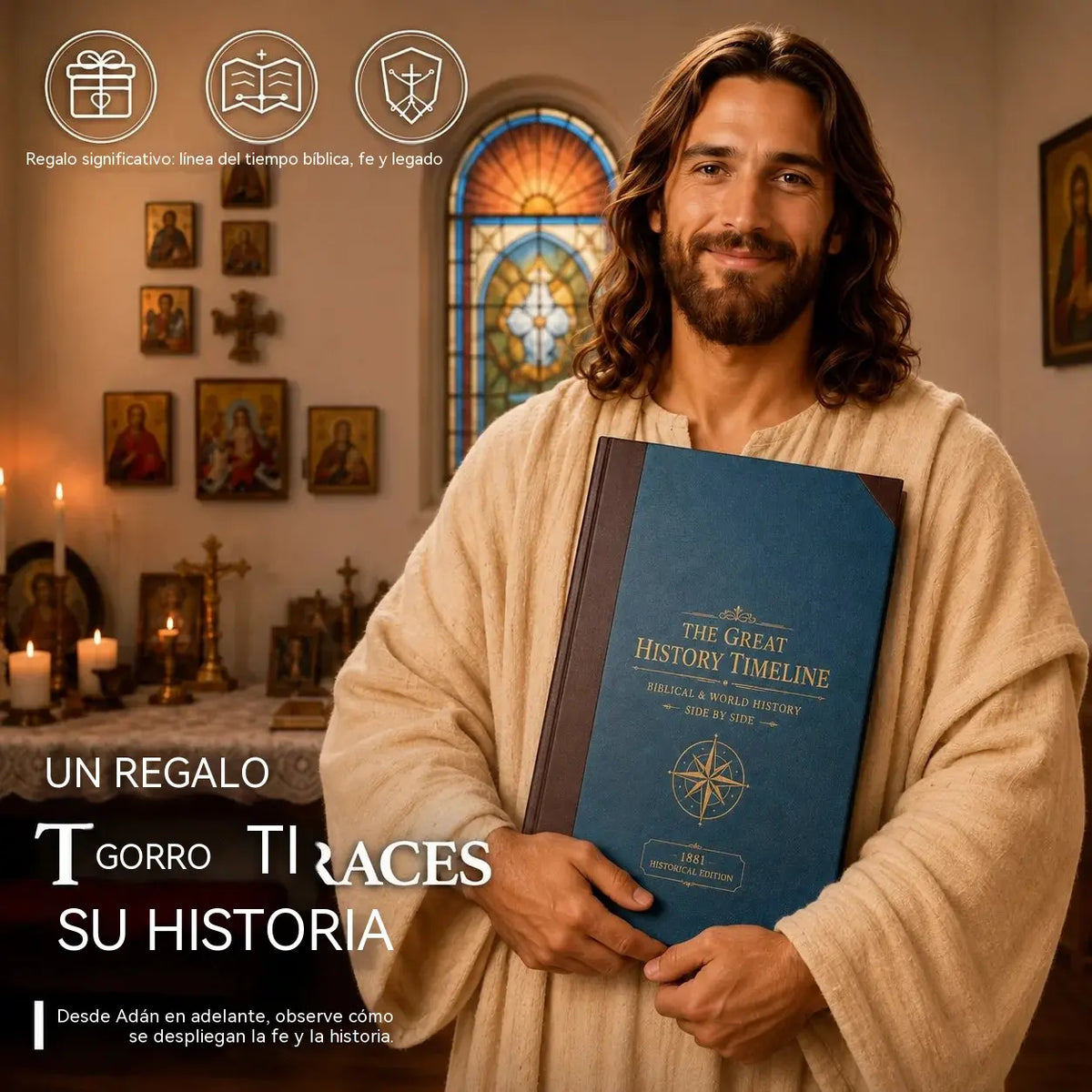 🔥📜 OFERTA ESPECIAL | Cuadro de historia sincronológica: 6.000 años de acontecimientos bíblicos y mundiales en una línea de tiempo desplegable.
