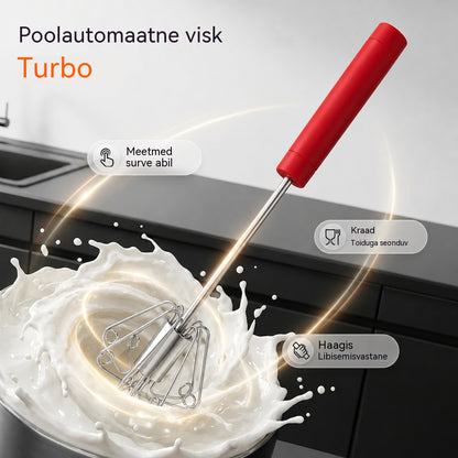 🥳Osta 1, saa 1 tasuta🥳💞Müüdud üle 50 000 ühiku!🥚💪 50% allahindlust! Poolautomaatne käsitsi munavahustaja: vajuta ja keeruta – elektrit pole vaja. Vahustab munad ja koore sekunditega. Randmesõbralik! ✨🧁