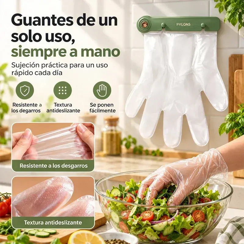 🧤✨ Soporte de Pared para Guantes Desechables | Organizador sin Taladros con Apertura Fácil para Cocina, Hogar y Trabajo